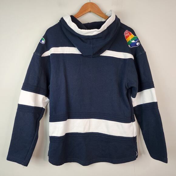 '47 Boston Red Sox Navy Rainbow Pride Lacer Pullover Hoodie Men's XS - Picture 4 of 6